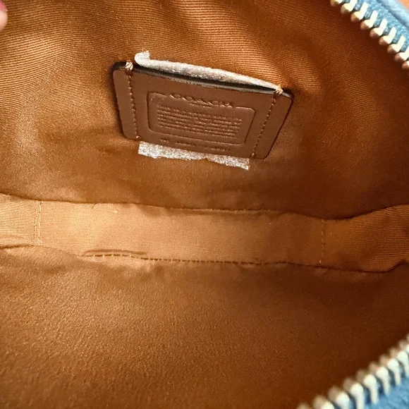 Coach Dark Denim Blue Crossbody Bag - Picture 7 of 8